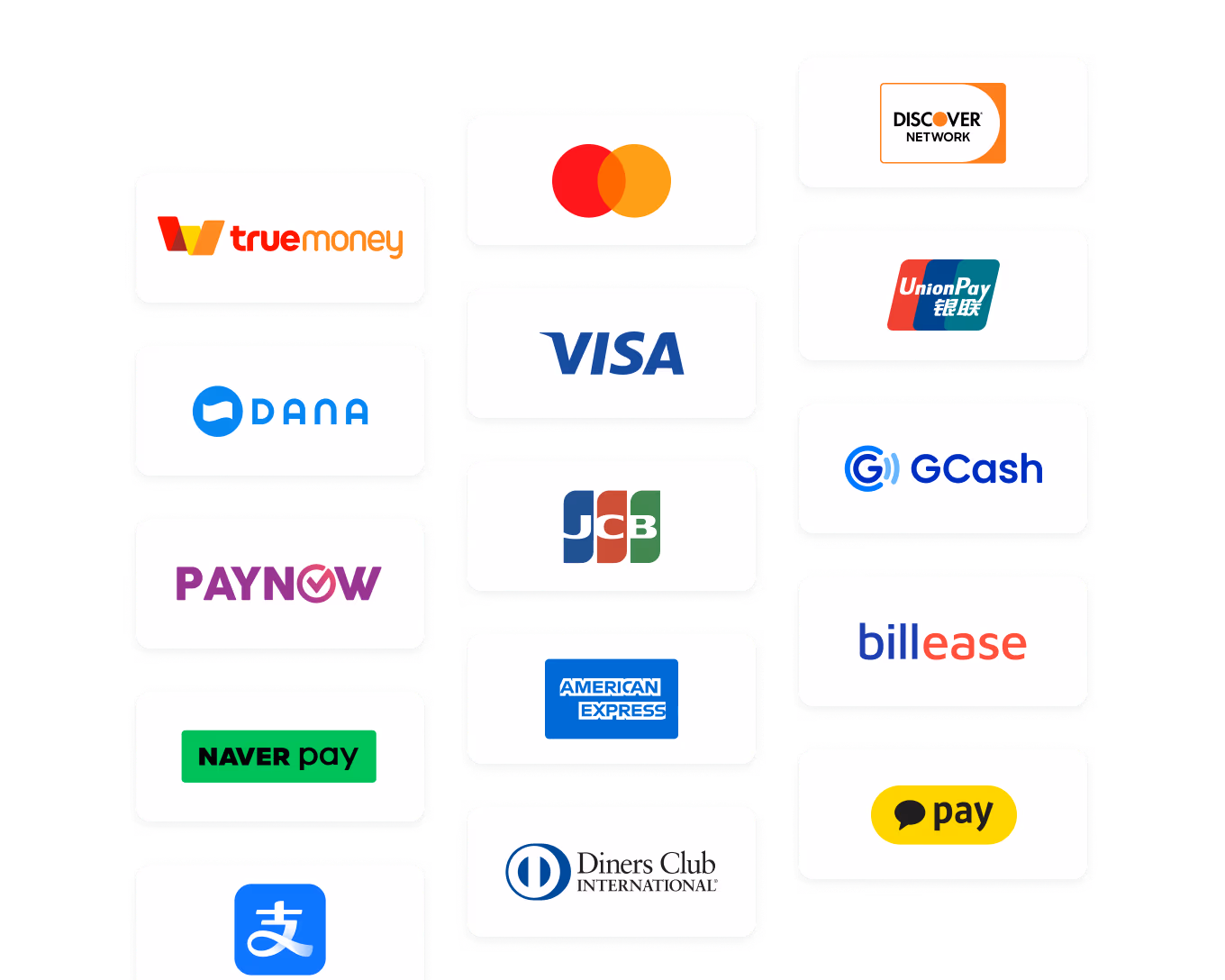 A selection of global payment method logos