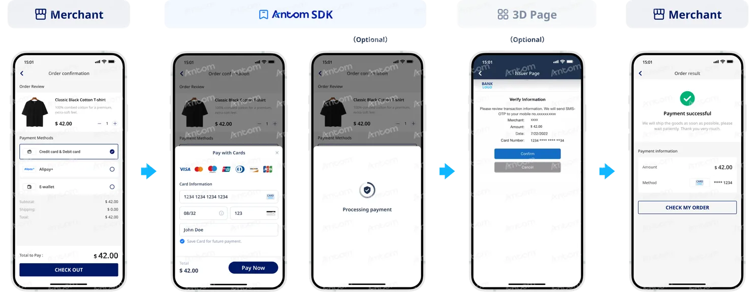 JCB SDK integration first-time payment process through app