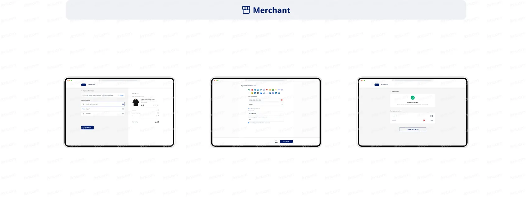 Non-authenticated payment PCI qualified API integration first-time payment through web