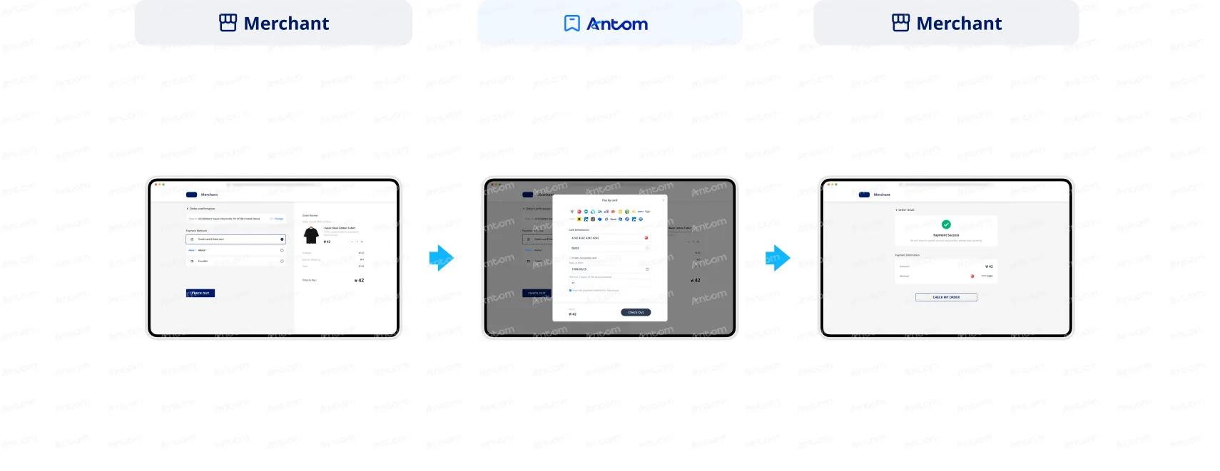 Non-authenticated payment SDK integration first-time payment through web (personal card)