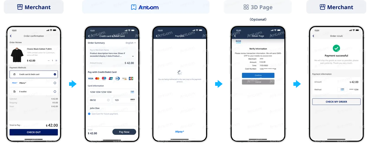 Discover non-PCI qualified first-time payment process through app
