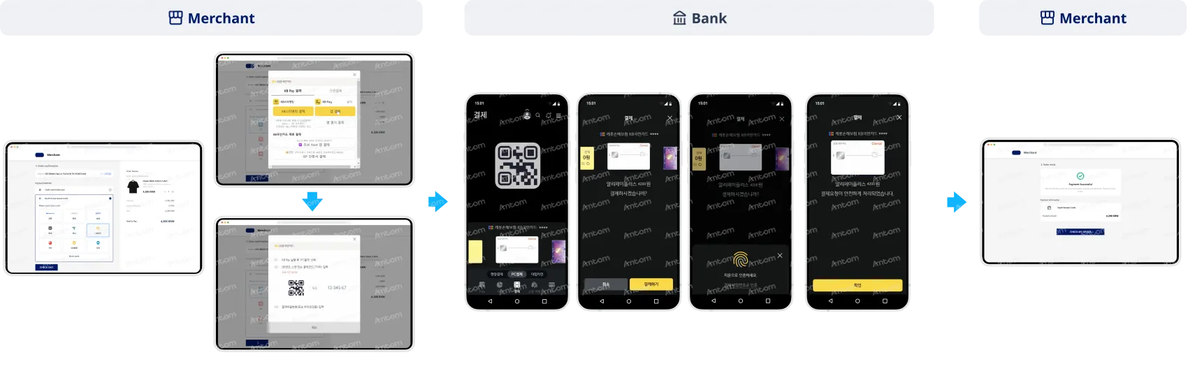 Issuer-authenticated payment through web with bank list provided by merchant