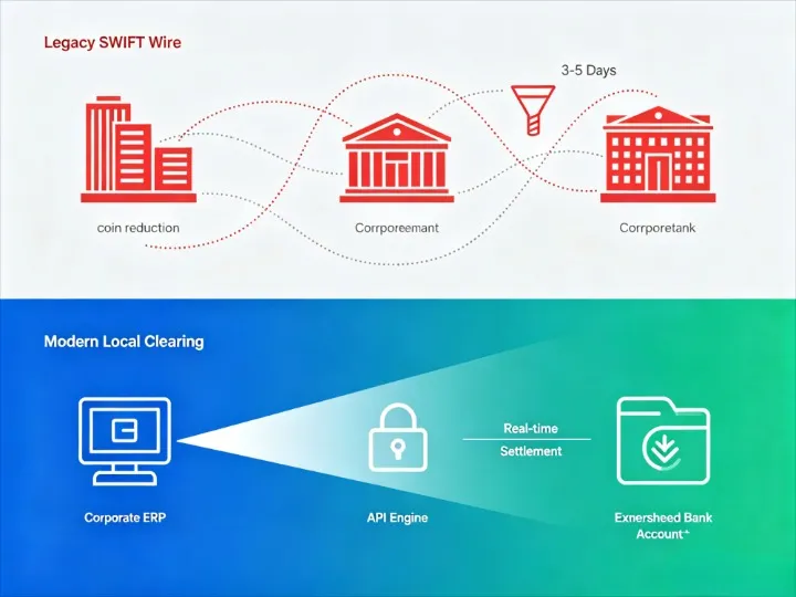 Legacy SWIFT networks vs modern local clearing rails