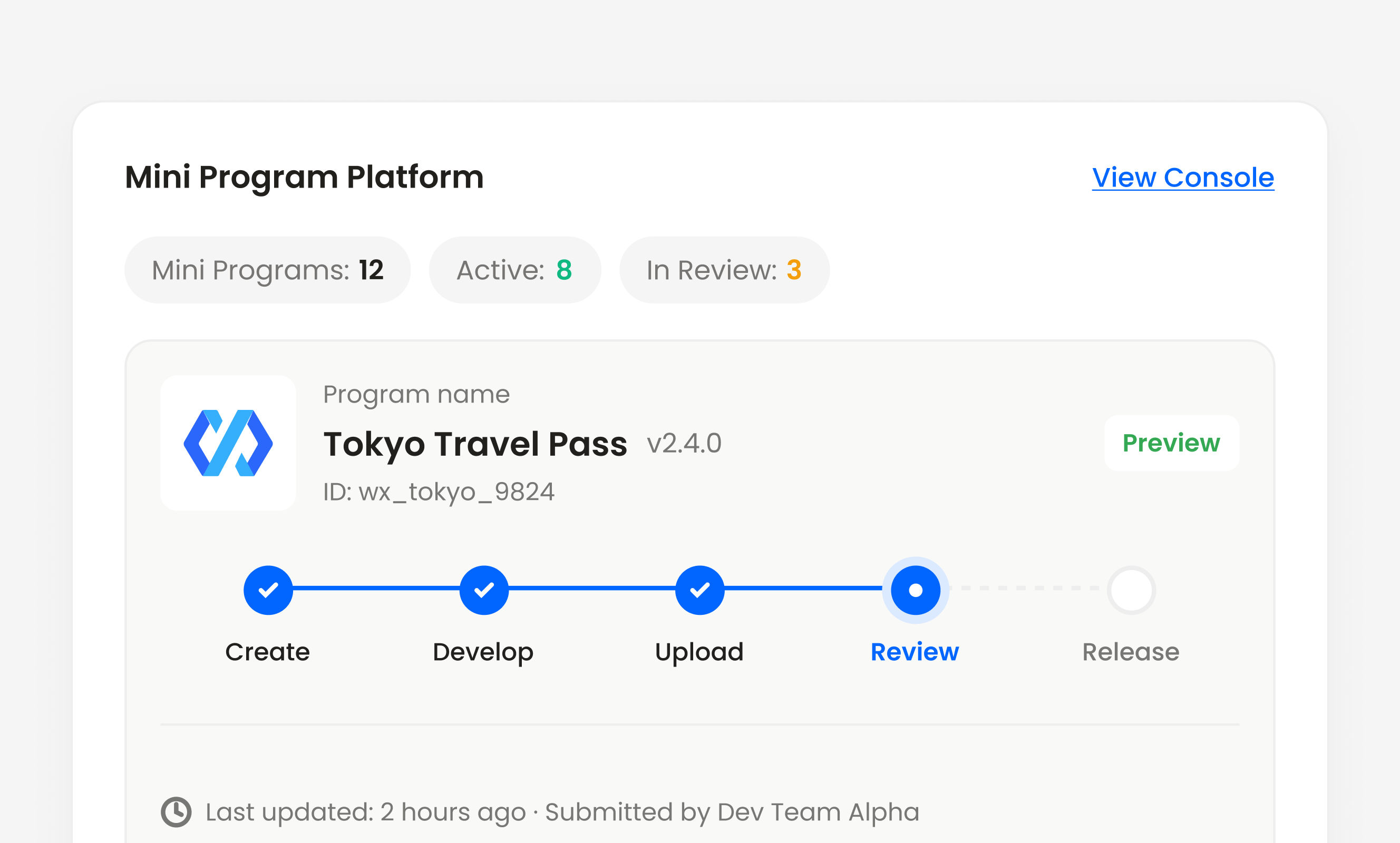 Mini Program Platform Portal