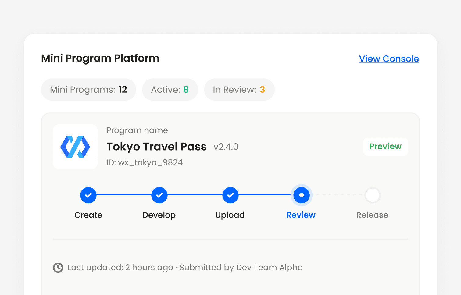 Mini Program Platform Portal