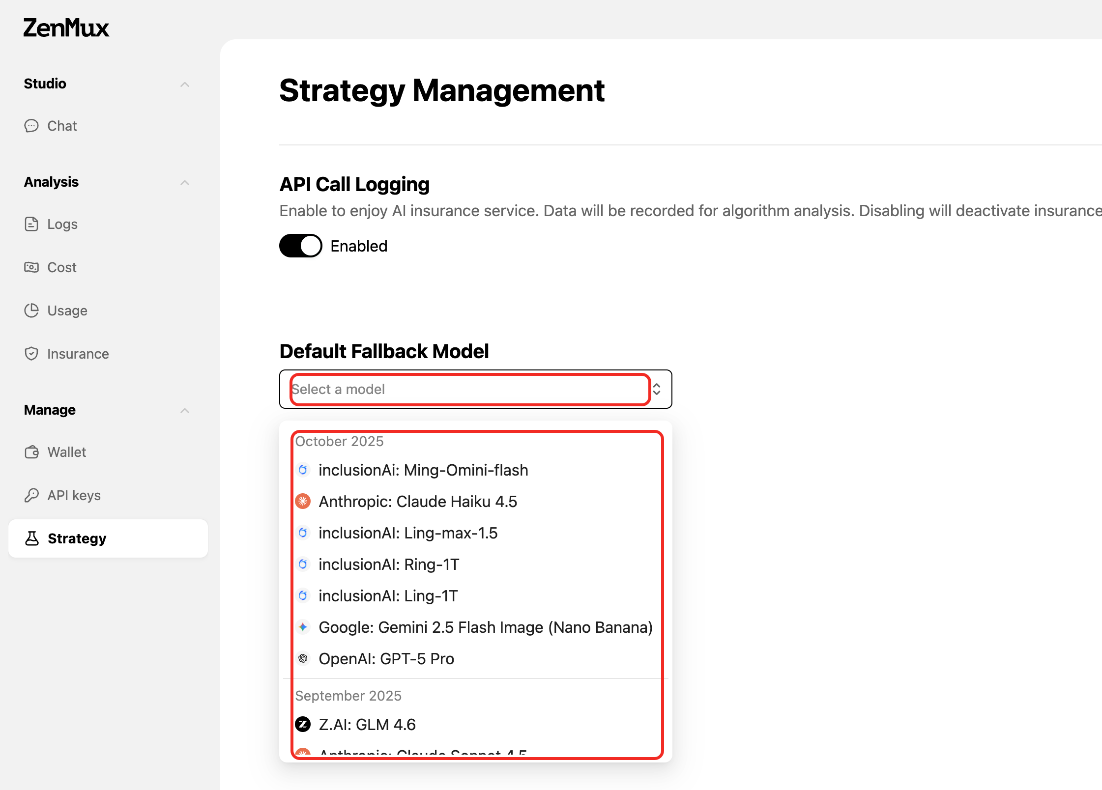 Configure Global Fallback Model