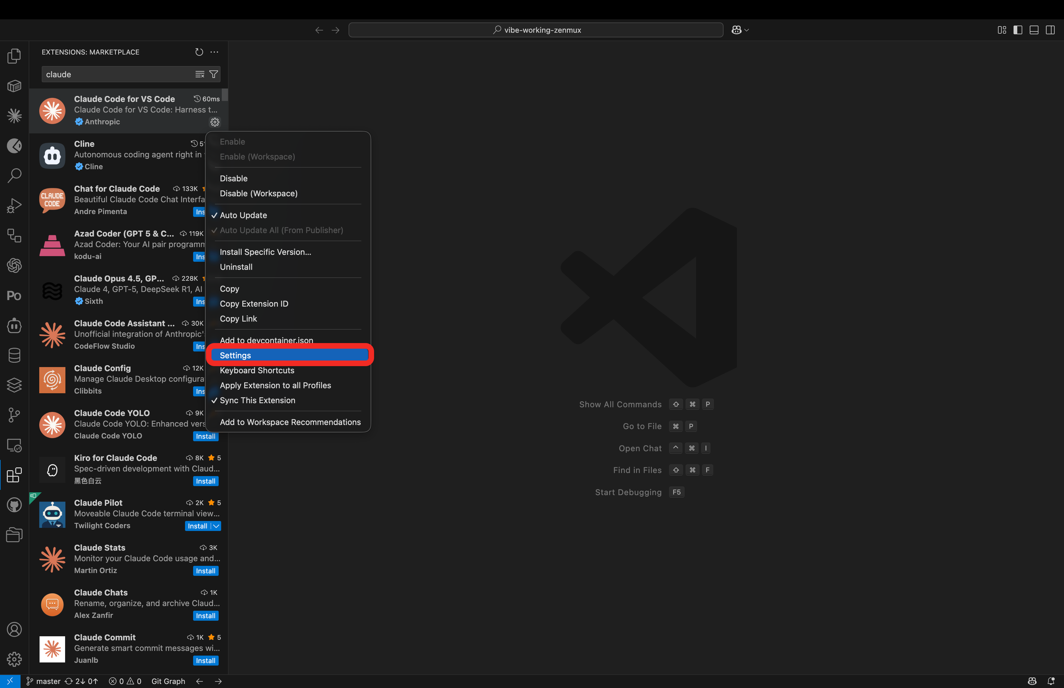 Install Claude Code Extension